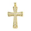 Rack Plating Brass Pave Cubic Zirconia Pendants KK-U029-02G-01-1