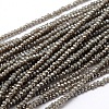 Faceted Rondelle Full Rainbow Plated Electroplate Glass Beads Strands X-EGLA-M004-2mm-A13-1