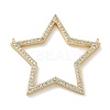 Rack Plating Brass Micro Pave Cubic Zirconia Connector Charms KK-G515-42G-01-1