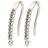 Rack Plating Brass Pave Cubic Zirconia Earring Hooks KK-O143-20S-1