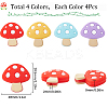 16Pcs 4 Colors Mushroom Food Grade Eco-Friendly Silicone Focal Beads SIL-SC0001-66-2