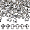 120Pcs Cross Tibetan Style Alloy Beads TIBEB-SP0001-10-1