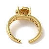 Rack Plating Brass Micro Pave Clear Cubic Zirconia Cuff Ring RJEW-P104-05G-3