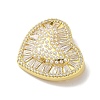 Rack Plating Brass Clear Cubic Zirconia ABS Pearl Pendants KK-S380-01G-2