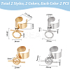 8Pcs 4 Styles 304 Stainless Steel Open Cuff Finger Rings RJEW-UN00006-3