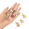 8Pcs 8 Styles Rack Plating Alloy Enamel Pendants FIND-FP0002-65-3