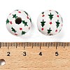 Christmas Printed Schima Wood European Beads WOOD-G024-02C-3
