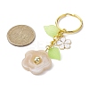 Flower Acrylic Imitation Gemstone Pendant Keychain KEYC-JKC00692-03-2