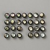 Natural Black Lip Shell Flat Round Beads Set with Golden Slices FIND-WH0170-37A-02-1