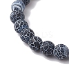 Dyed Natural Weathered Agate Round Beads Stretch Bracelets BJEW-JB11078-03-3