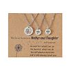 Mother and Daughter 304 Stainless Steel Dandelion Flat Round Pendant Necklaces for Women FS-WGEED69-04-1