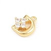 Brass Micro Pave Clear Cubic Zirconia Charms KK-Z151-18G-D-2