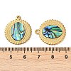 304 Stainless Steel Natural Paua Shell Pendants STAS-L288-08G-01-3