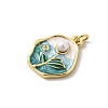 Brass Enamel Pendants KK-K302-19B-G-2
