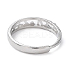 Non-Tarnish 304 Stainless Steel Hollow Heart Beat Adjustable Rings RJEW-D006-14P-3