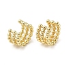 Rack Plating Brass Triple Lines Cuff Earrings LS-EJEW-D073-05G-1