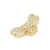Brass Micro Pave Clear Cubic Zirconia Bee Connector Charms KK-D317-143G-2