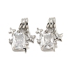 Brass Micro Pave Clear Cubic Zirconia Pendants KK-G490-32P-1