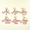 Letter A~Z Transparent Glitter Resin Pendant Keychains KEYC-FZ00024-18-8