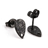 304 Stainless Steel Stud Earring Findings Ion Plating(IP) STAS-O119-28EB-2