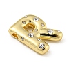 Brass Micro Pave Clear Cubic Zirconia Pendants KK-E093-04G-R-2