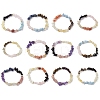 12Pcs 12 Styles Constellations Guardian Gemstone Stretch Bracelets BJEW-JB11108-1