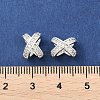 Brass Micro Pave Cubic Zirconia Beads KK-P297-06S-3