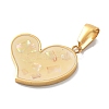 Ion Plating(IP) 304 Stainless Steel Enamel Pendants STAS-Z098-46G-3