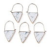Synthetic Howlite Triangle Dangle Hoop Earrings G-S359-363J-1