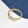 Rectangle Brass with Glass Cuff Rings for Women RJEW-Z111-05G-5