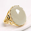 Oval Natural Chalcedony Finger Rings WG05C38-01-1