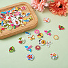 300Pcs 6 Style Painted Poplar Wood Buttons FIND-MP0001-08-7