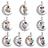 CHGCRAFT 10Pcs Chakra Theme Natural Mixed Stone Pendants FIND-CA0006-23-1