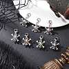 Alloy Skull & Round Synthetic Turquoise Pendant Decorations HJEW-JM04121-1