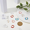 4 Pairs Two Tone 304 Stainless Steel Chunky Huggie Hoop Earrings with Enamel for Women EJEW-DC0001-37-4
