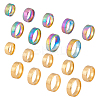 18Pcs 18 Styles Titanium & 201 Stainless Steel Plain Band Finger Rings for Women RJEW-UN0002-85-1