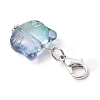 Cat Head Shape Glass Pendant Decorations HJEW-JM03335-5