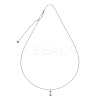 Clear Cubic Zirconia Flat Round Teardrop Pendant 925 Sterling Silver Cable Chain Necklaces for Women NJEW-S457-11P-1