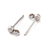 304 Stainless Steel Ear Stud Components LS-STAS-F227-18C-P01-1