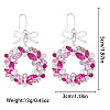 Christmas Alloy & Rhinestone & Plastic Pearl Stud Dangle Earrings FS-WG10992-20-1