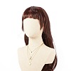 304 Stainless Steel Moon Pendant Triple Layered Necklace with Glass for Women NJEW-JN03871-5