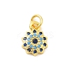 Real 18K Gold Plated Rack Plating Brass Micro Pave Cubic Zirconia Pendants Charms KK-S396-01G-1