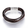 Leather Cord Multi-strand Bracelets BJEW-K141-29B-3