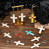 40Pcs Cross Blank Wood Pendant Decorations HJEW-FH00266-4