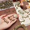 30Pcs Alloy Brooch Findings FIND-PH0027-21AB-3