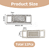 12Pcs Alloy Glass Rhinestone Shoelace Buckle FIND-HS0002-48P-2