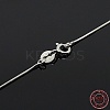 Anti-Tarnish Trendy Unisex Rhodium Plated 925 Sterling Silver Snake Chain Necklaces STER-M034-B-08-4
