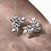 Leaf 316 Stainless Steel Non- Piercing Cartilage Earrings AJEW-C044-09AS-3