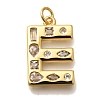 Brass Micro Pave Clear Cubic Zirconia Pendants KK-G521-01G-E-1