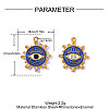 304 Stainless Steel Enamel Pendants STAS-OY016-60G-2